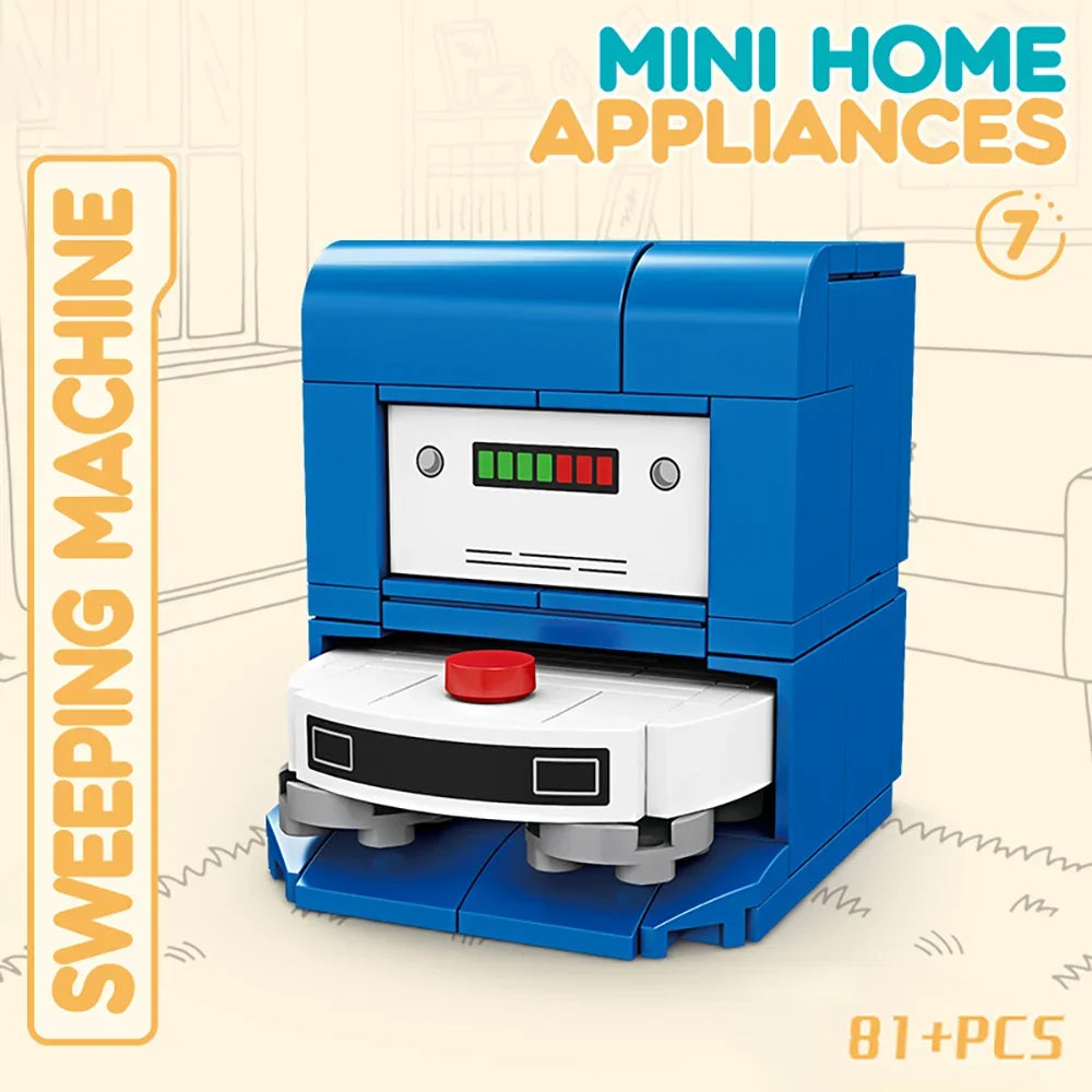 Pretend Play Home Appliance Building Blocks Kids Toys Birthday and Holiday Gift Mini Appliances Set Including Fan Computer Stove