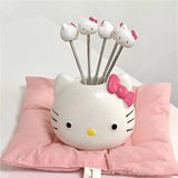 Kawaii Hellokitty Anime Cartoon Characters Creative and Cute Fruit Fork High-Looking and Cute Fruit Picks Cute Tabletop Ornament