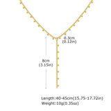 Prjewel Simple Beads Y-Shaped Tassel Necklace For Women Gold Color Frame Chain Necklaces Fashion Stainless Steel Jewelry New