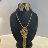 Nigerian Jewelery Set Wedding Jewelry For Women Dubai 24K Gold Color Jewlery African Designer Earrings Bridal Necklace