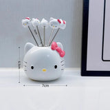 Kawaii Hellokitty Anime Cartoon Characters Creative and Cute Fruit Fork High-Looking and Cute Fruit Picks Cute Tabletop Ornament