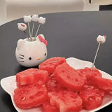 Kawaii Hellokitty Anime Cartoon Characters Creative and Cute Fruit Fork High-Looking and Cute Fruit Picks Cute Tabletop Ornament
