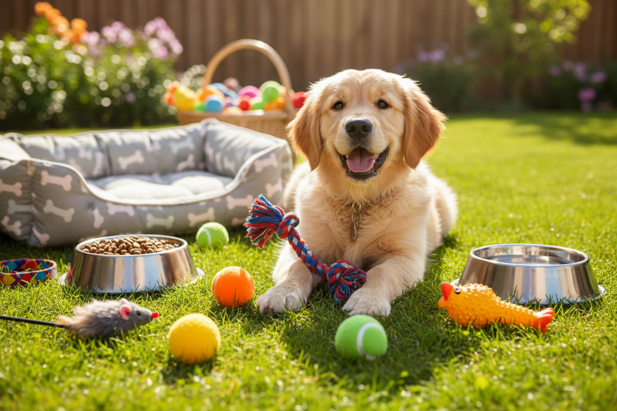 a image of a pat playing on a groung with pet accesorien